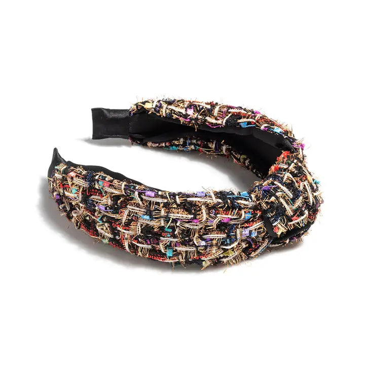Black Knotted Boucle Headband