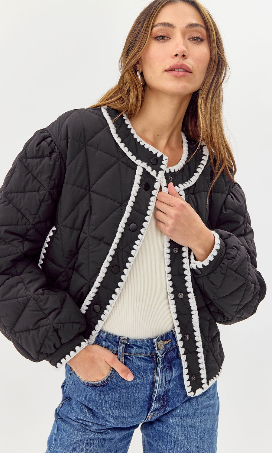 Black Preston Quilted Jacket