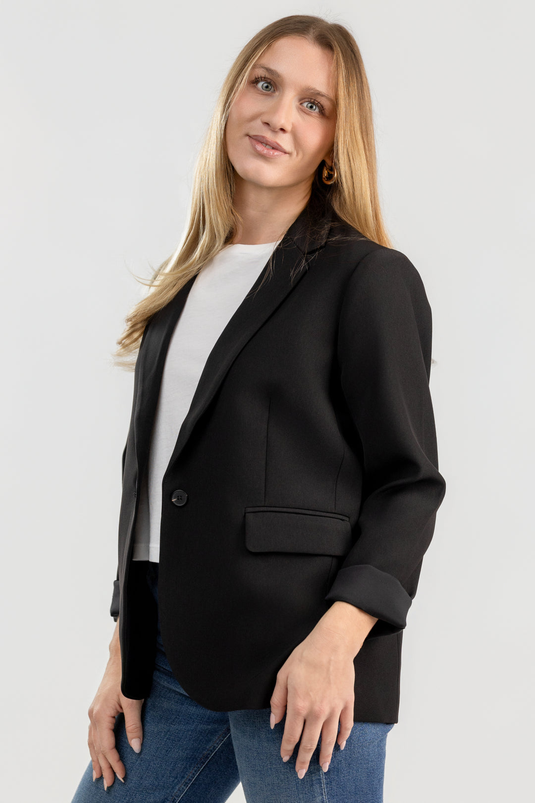 Black Woven Blazer