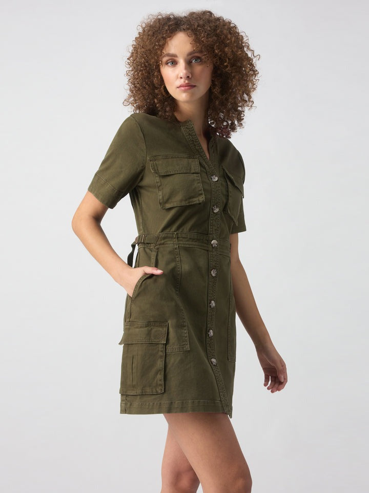 Burnt Olive Reissue Cargo Mini Dress – Fourteenth Boutique