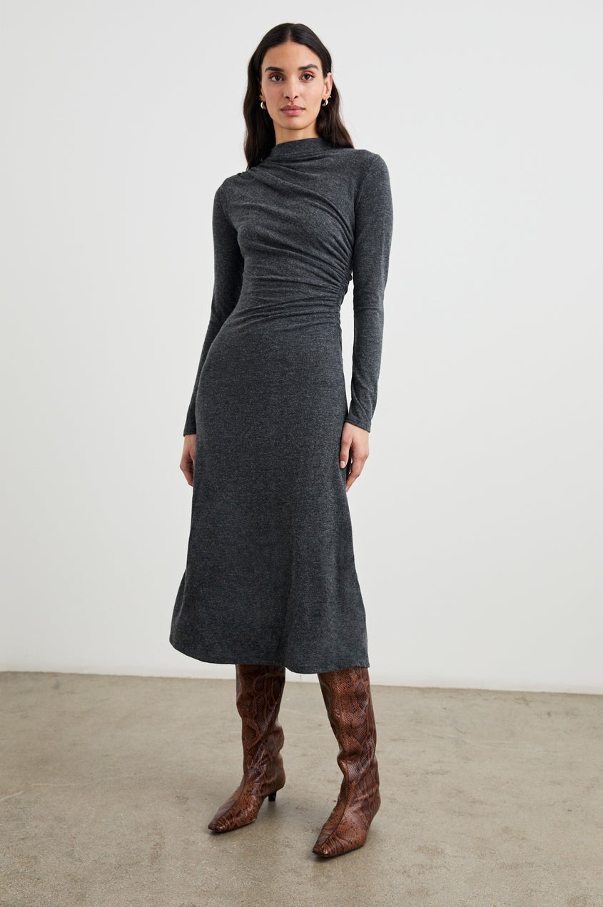 charcoal midi dress Charcoal Margaret Midi Dress – Fourteenth Boutique