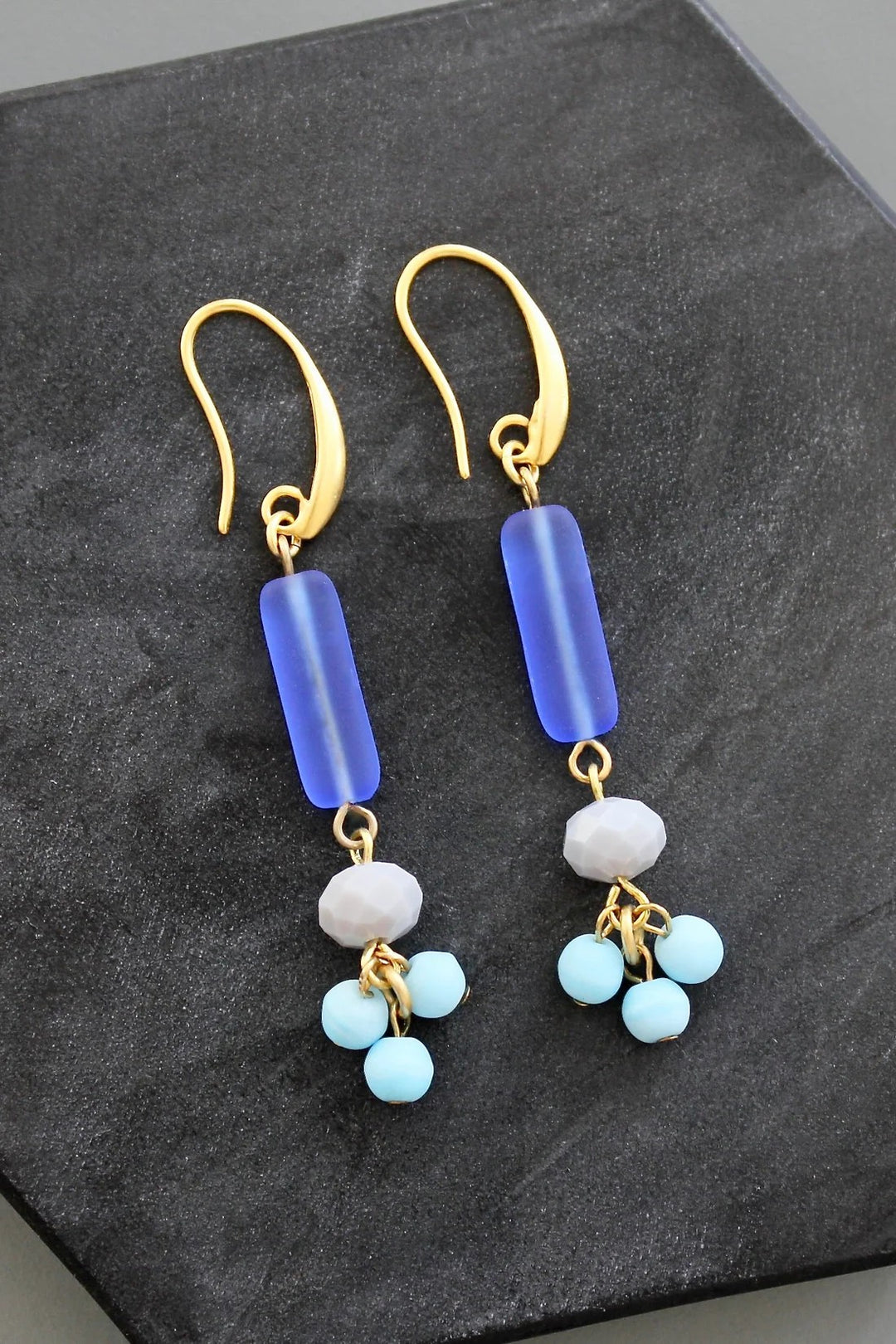 Cobalt Glass Earrings