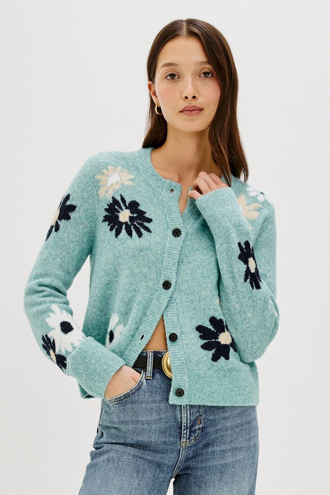 Heather Teal Millie Cardigan