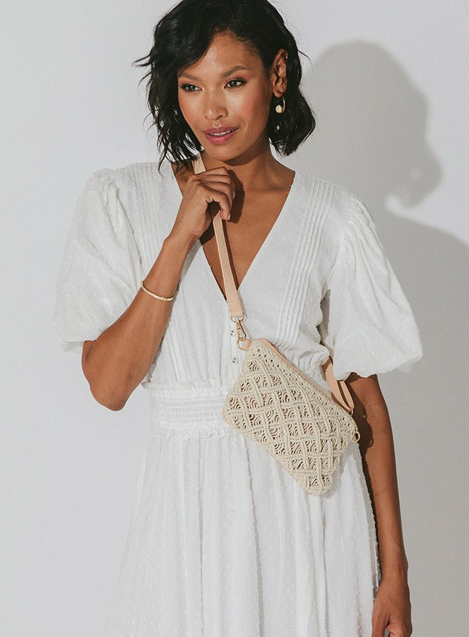 Ivory Gypsy Crochet Crossbody Handbag