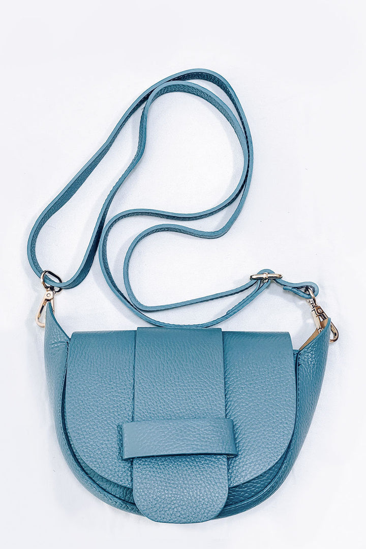 Cadet Blue Leather Shoulder Bag