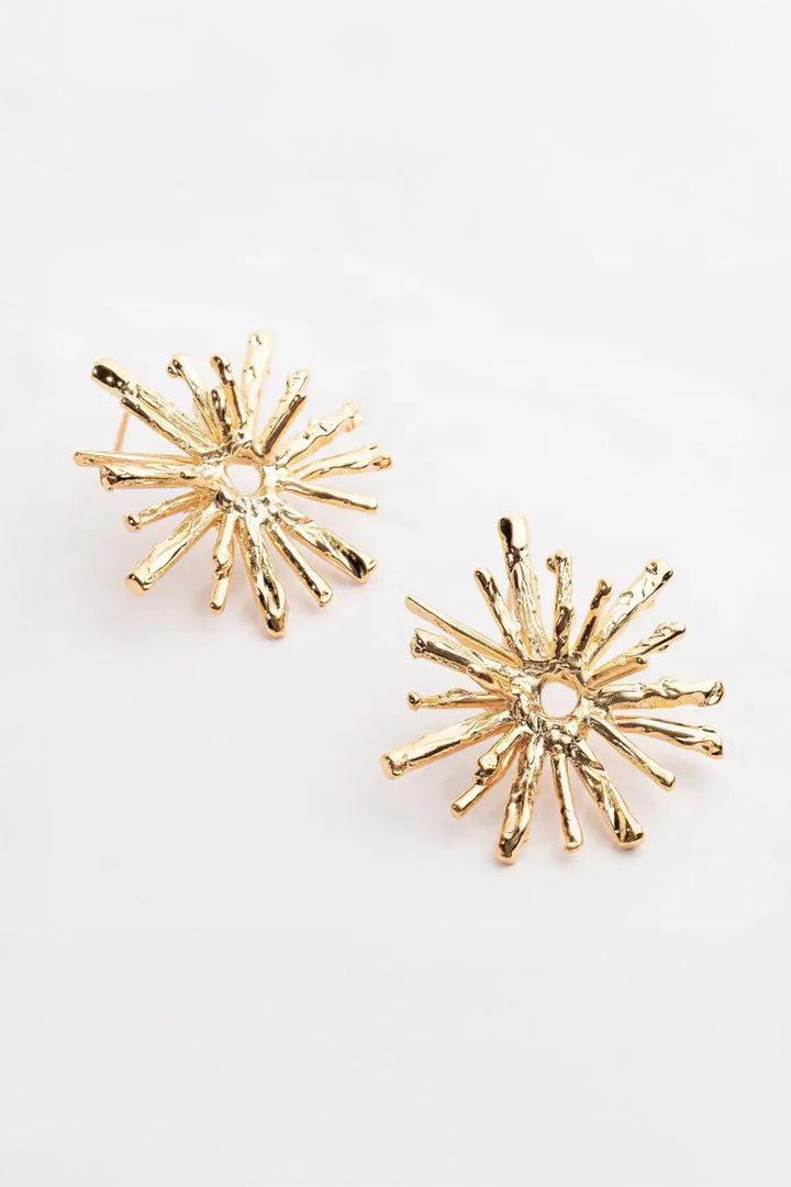 18K Gold Plated Spike Post Earrings