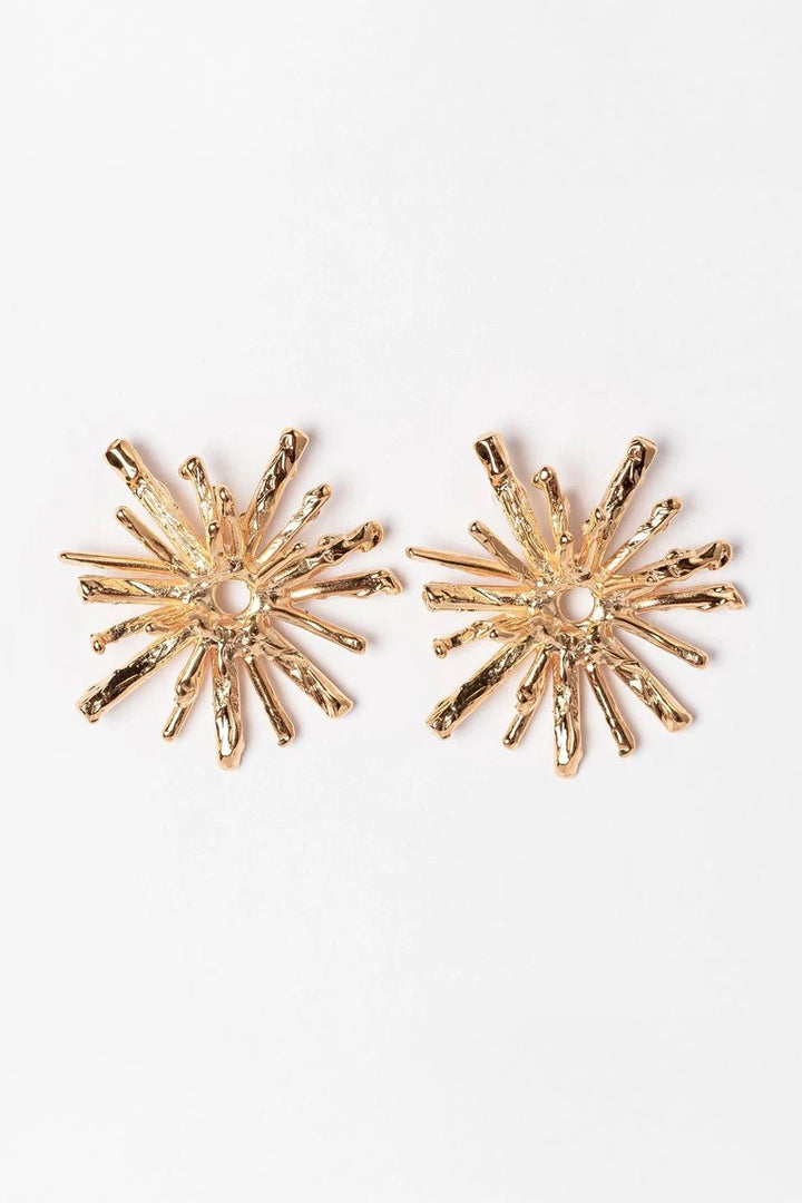 18K Gold Plated Spike Post Earrings