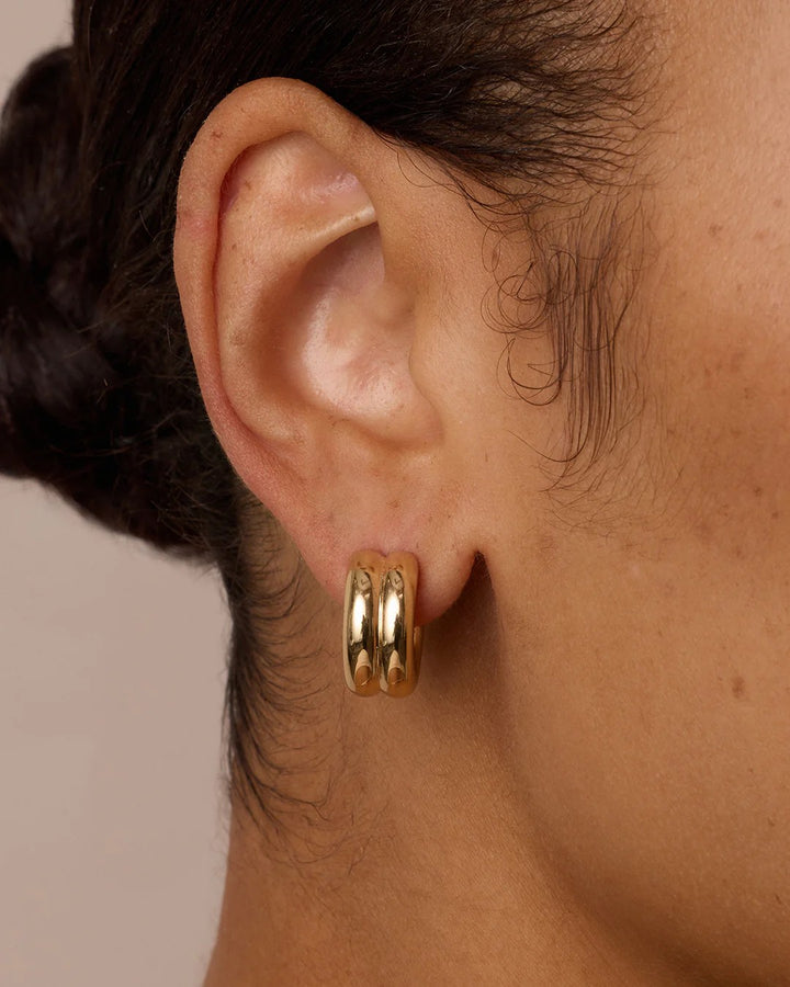 18k Gold Lou Stacked Huggies