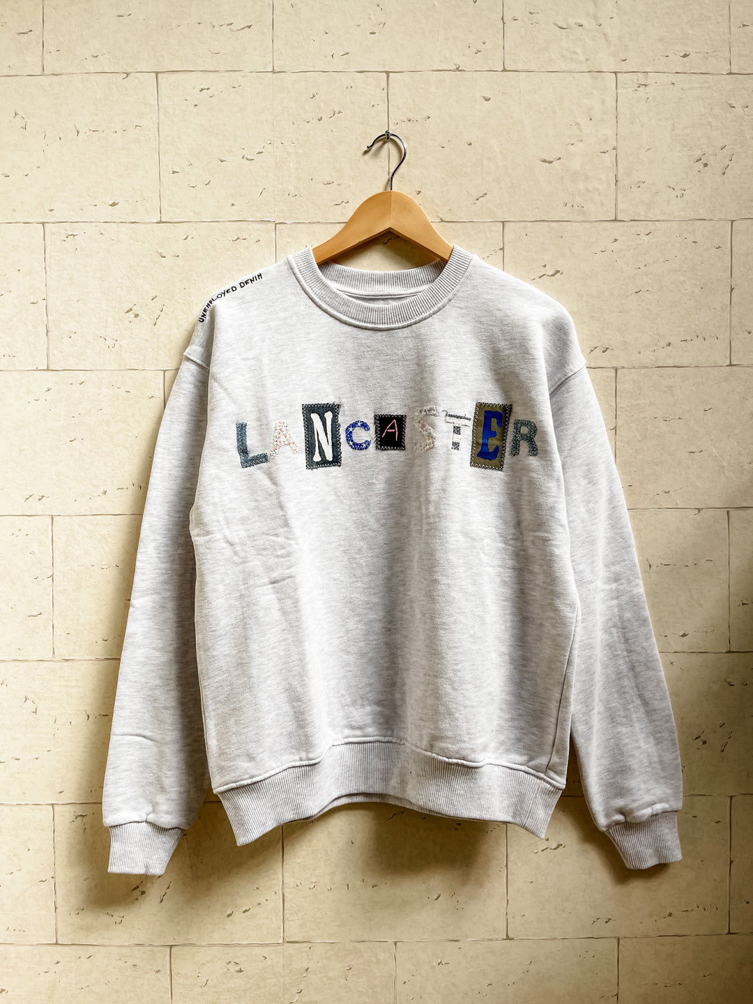 Gray Lancaster Patch Letters Sweatshirt