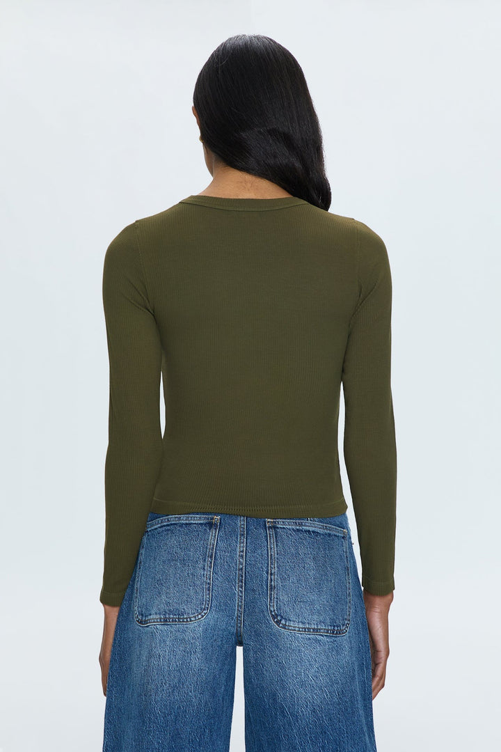 Admiral Green Rib Knit Bailey Top