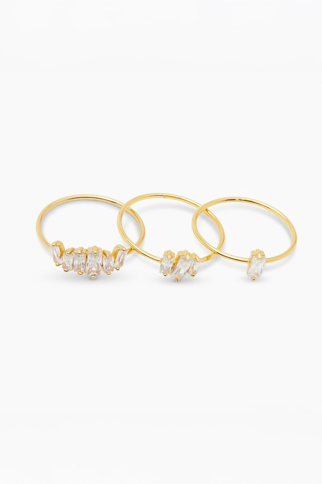 Amara White CZ Ring, Set of 3