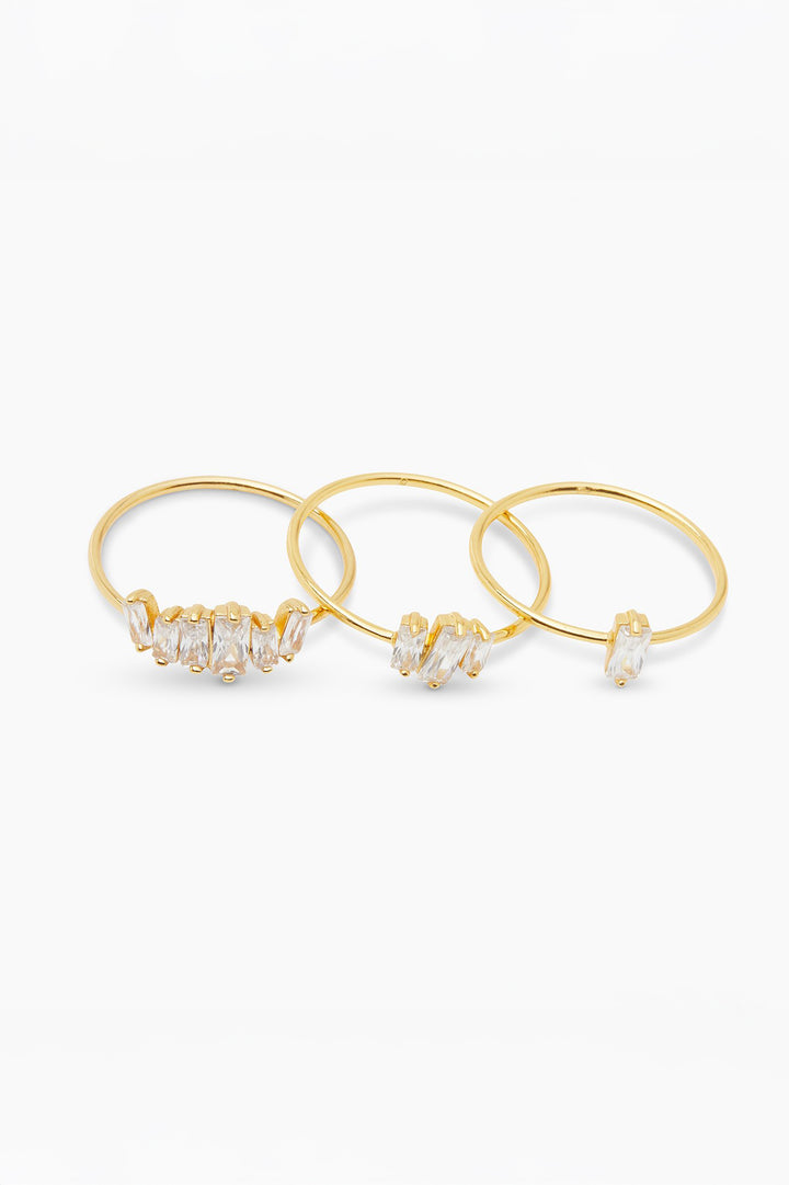 Amara White CZ Ring, Set of 3