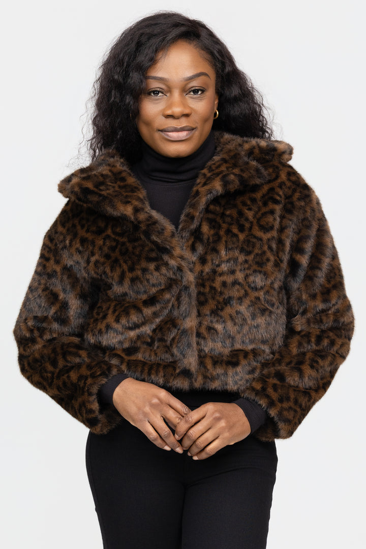 Animal Print Faux Fur Jacket