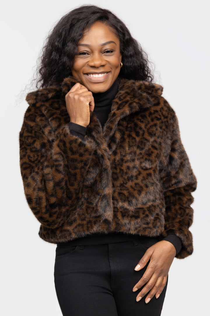 Animal Print Faux Fur Jacket