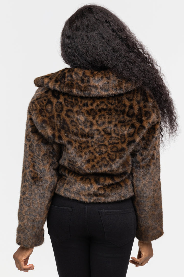 Animal Print Faux Fur Jacket