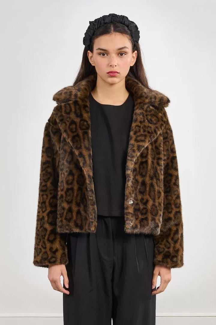 Animal Print Faux Fur Jacket
