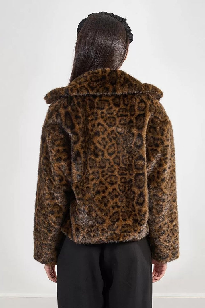 Animal Print Faux Fur Jacket