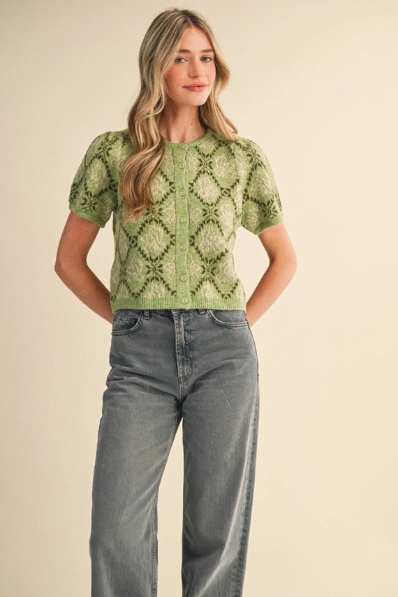 Avocado Pink Cardigan