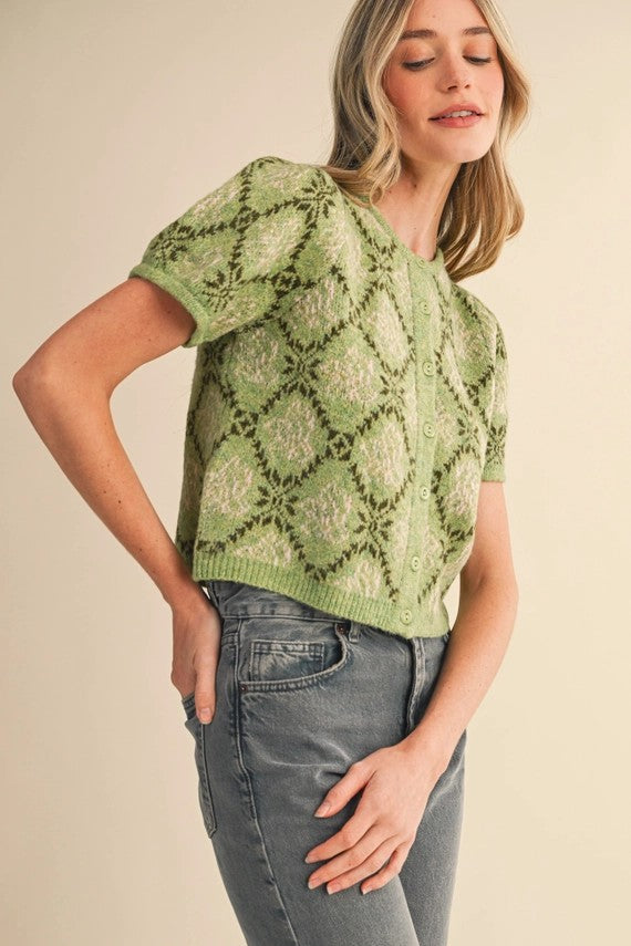 Avocado Pink Cardigan