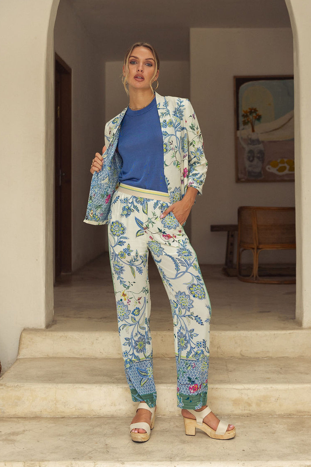 Balinese Floral Print Kinsley Blazer