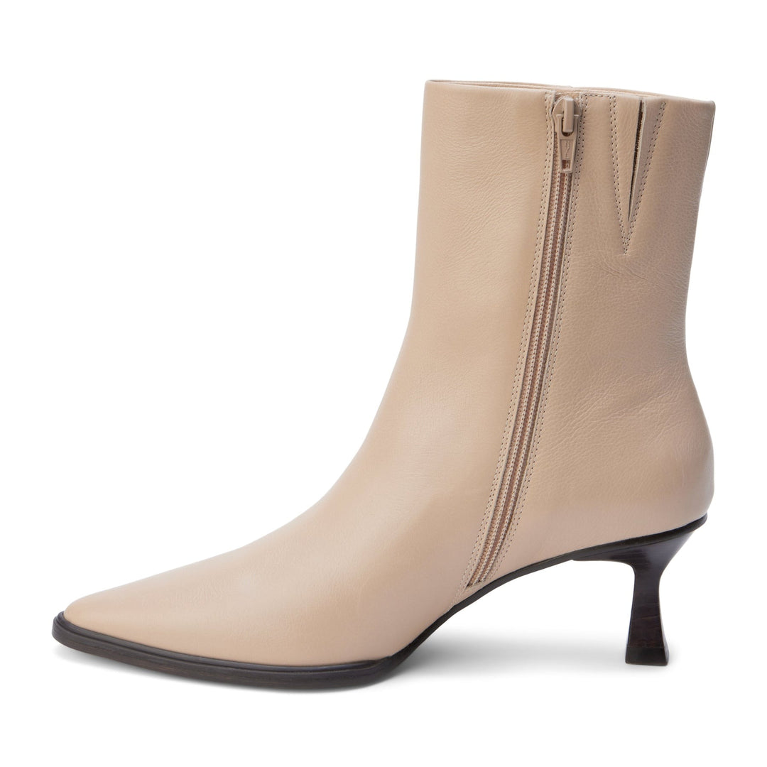 Beige Leather Gabbie Ankle Boot