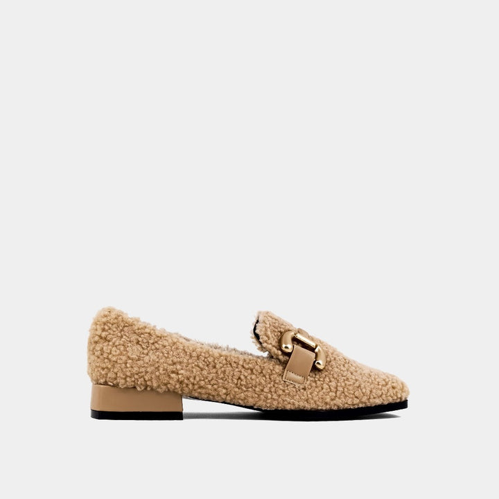 Beige Sherpa Therese Loafers