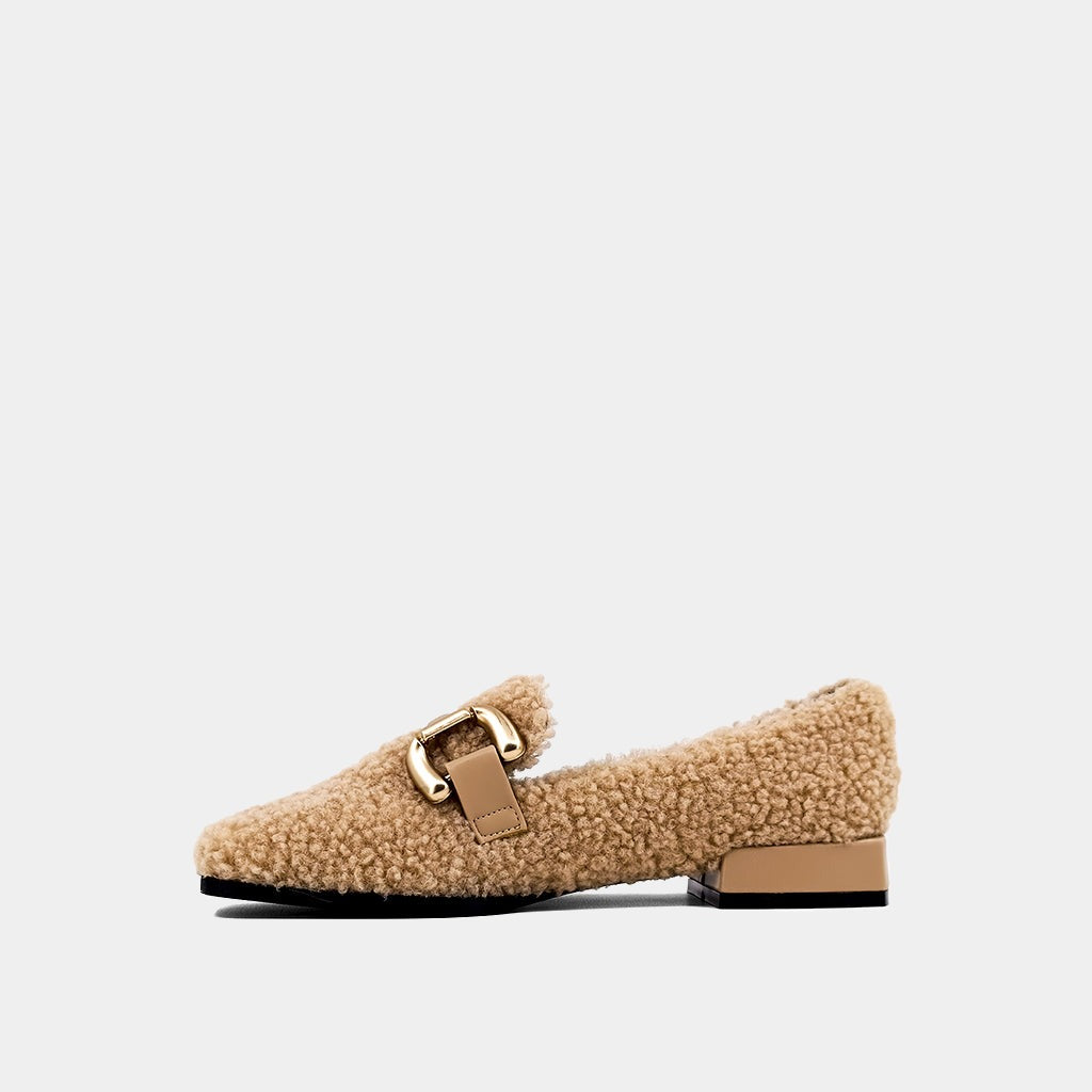 Beige Sherpa Therese Loafers