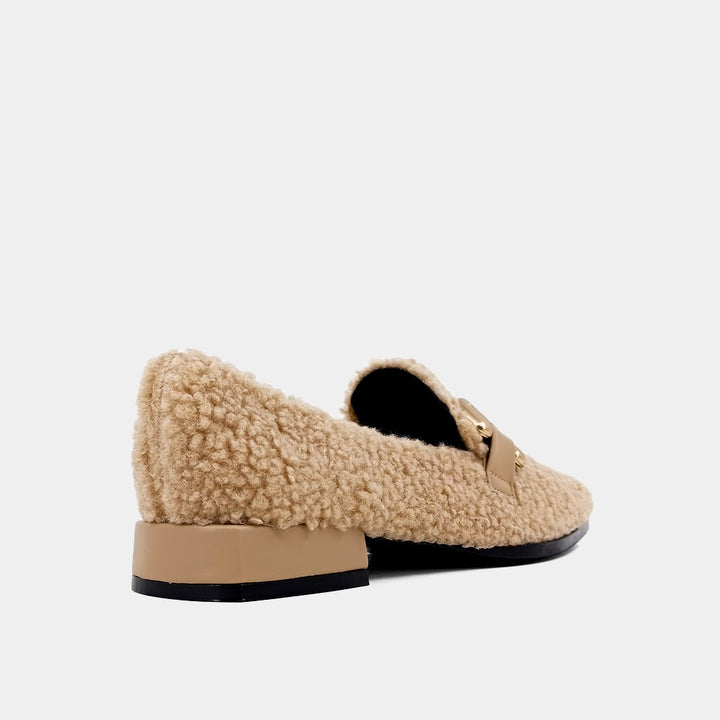 Beige Sherpa Therese Loafers