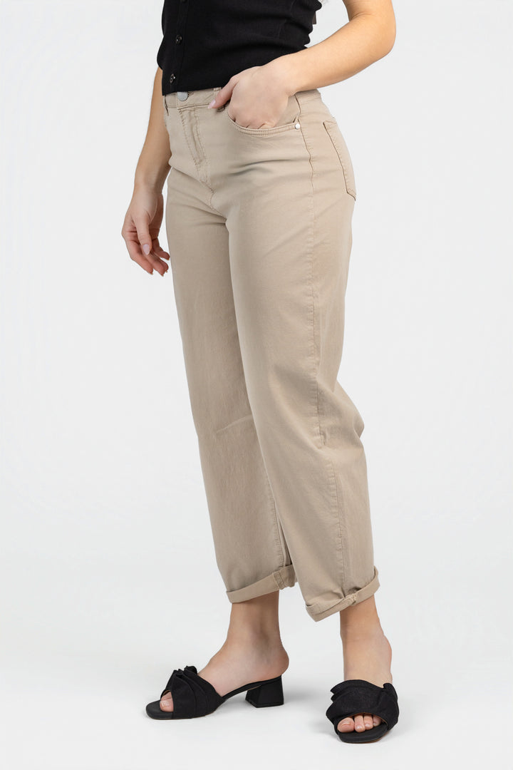 Beige Twill Iza Barrel Pant