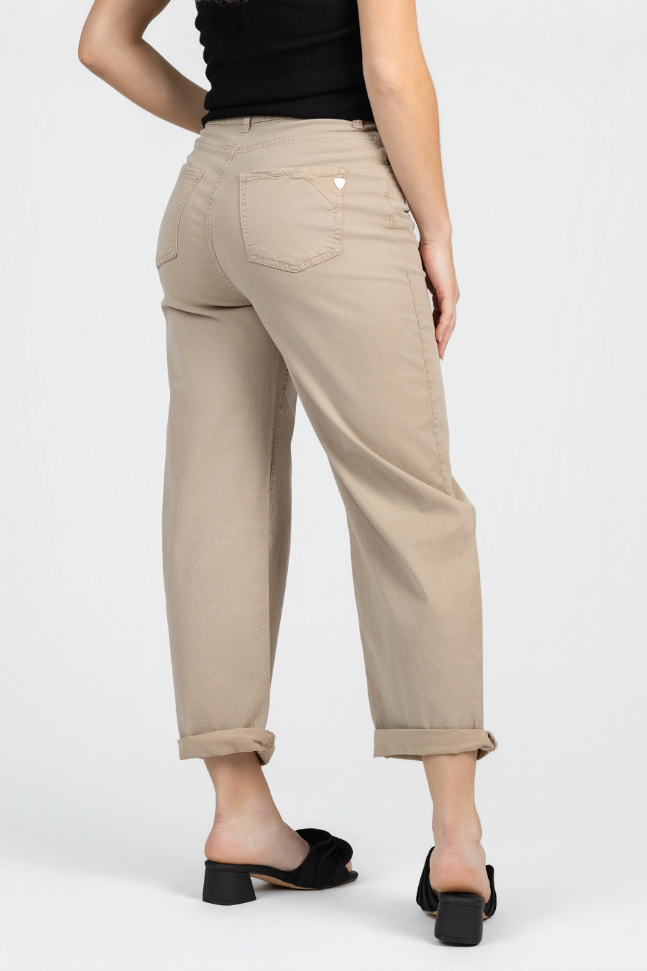 Beige Twill Iza Barrel Pant