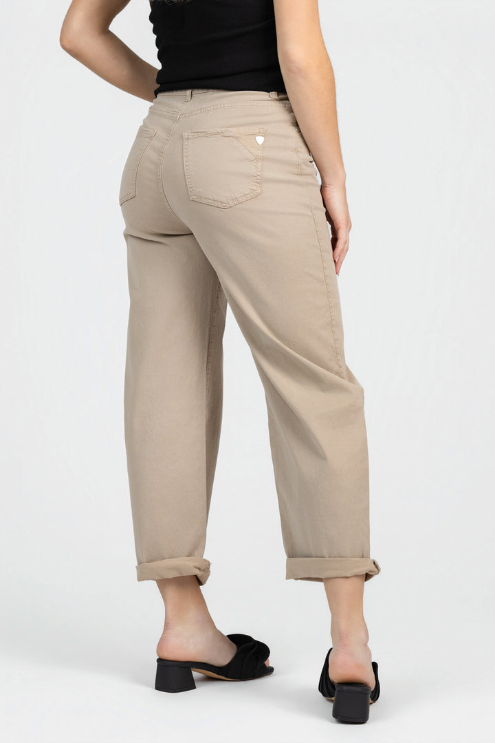 Beige Twill Iza Barrel Pant