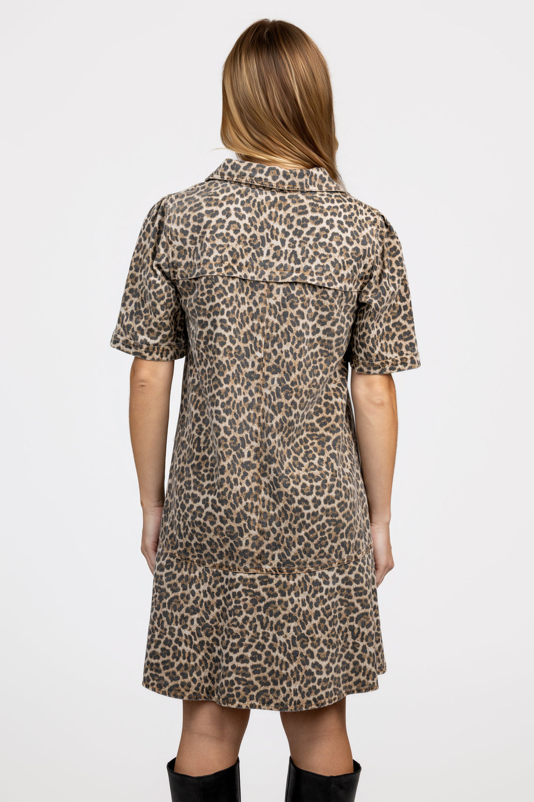 Beige Animal Print Camelia Dress
