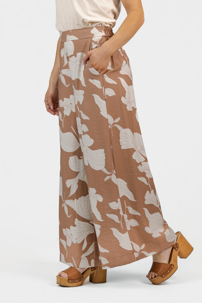 Beige Chloe Wide Leg Pant