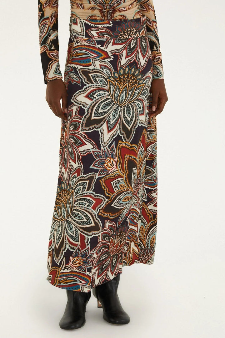 Beige Tapestry Flowers Skirt