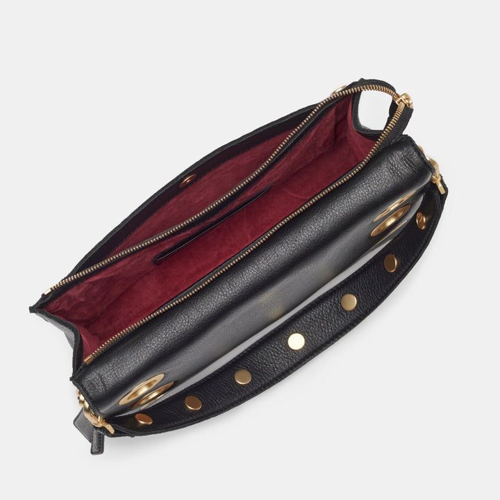 Black And Brushed Gold Large Montana Clutch