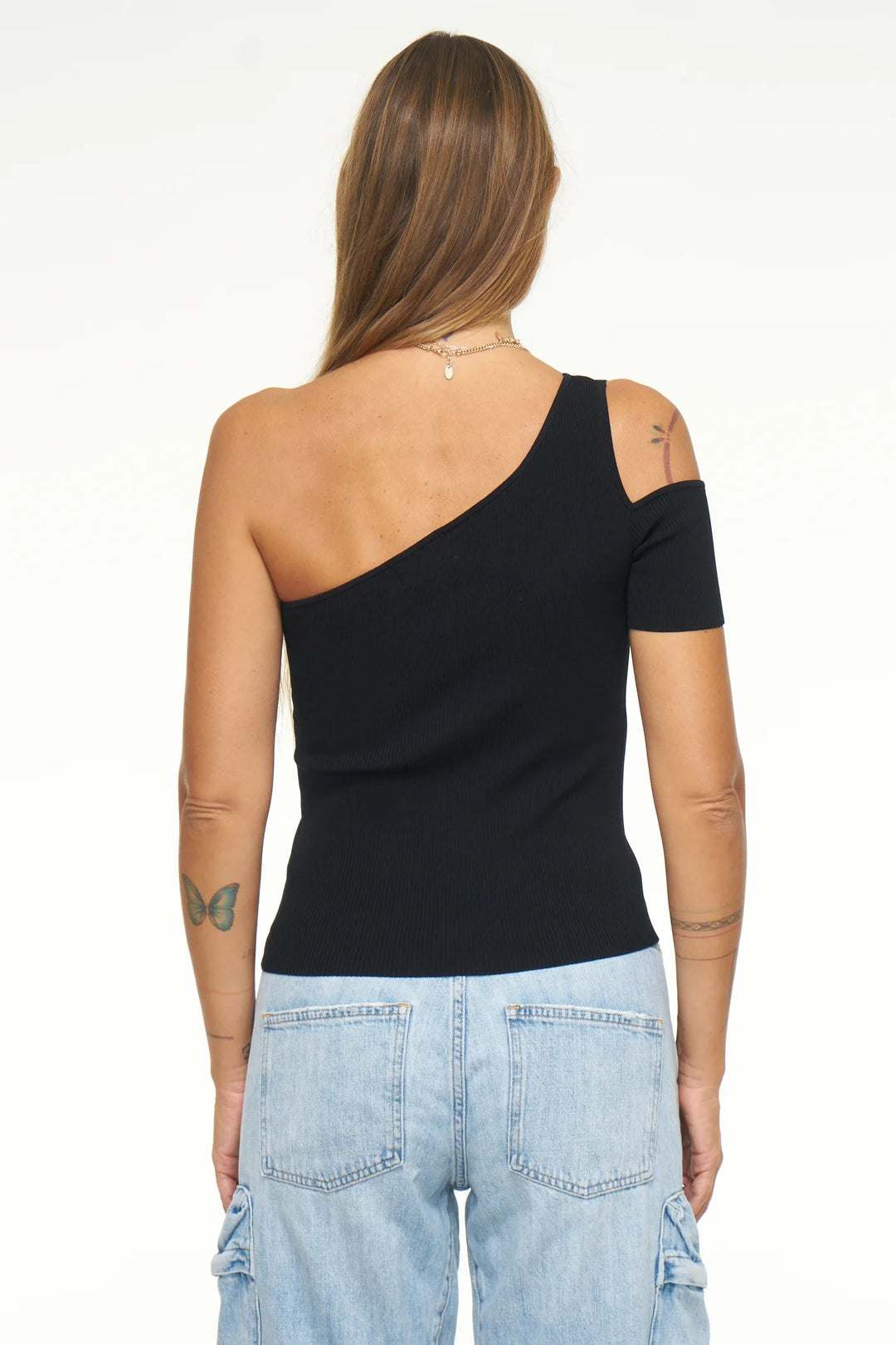 Black Assymetrical Kaia Top