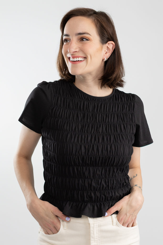 Black Better Together Smocked Top