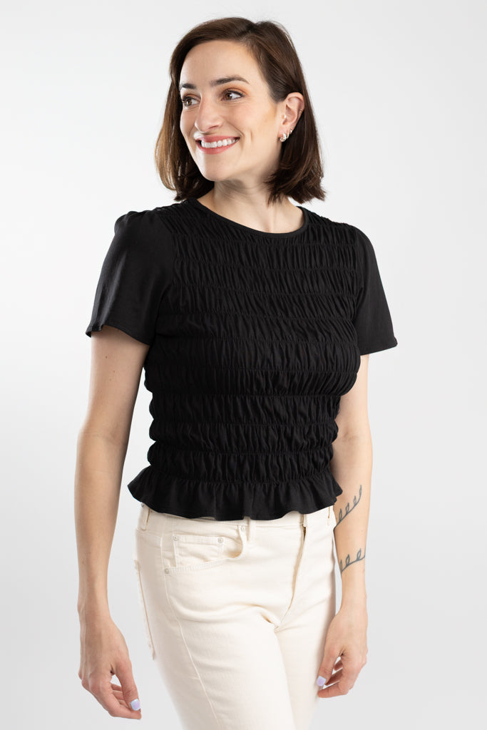 Black Better Together Smocked Top