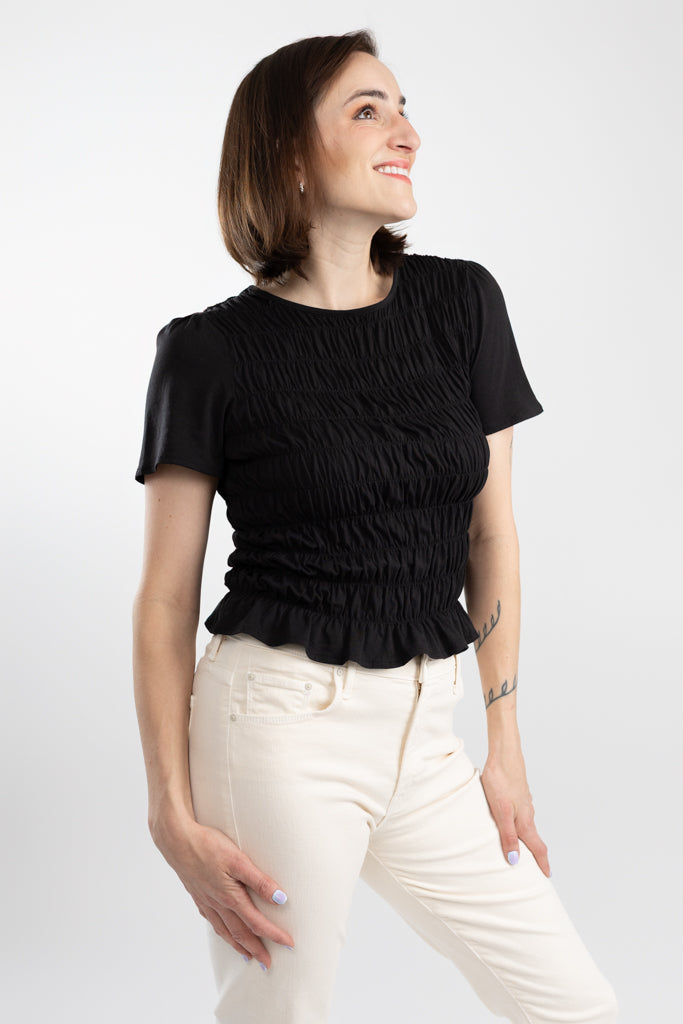 Black Better Together Smocked Top