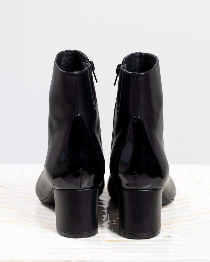 Black Cap Toe Ankle Boot