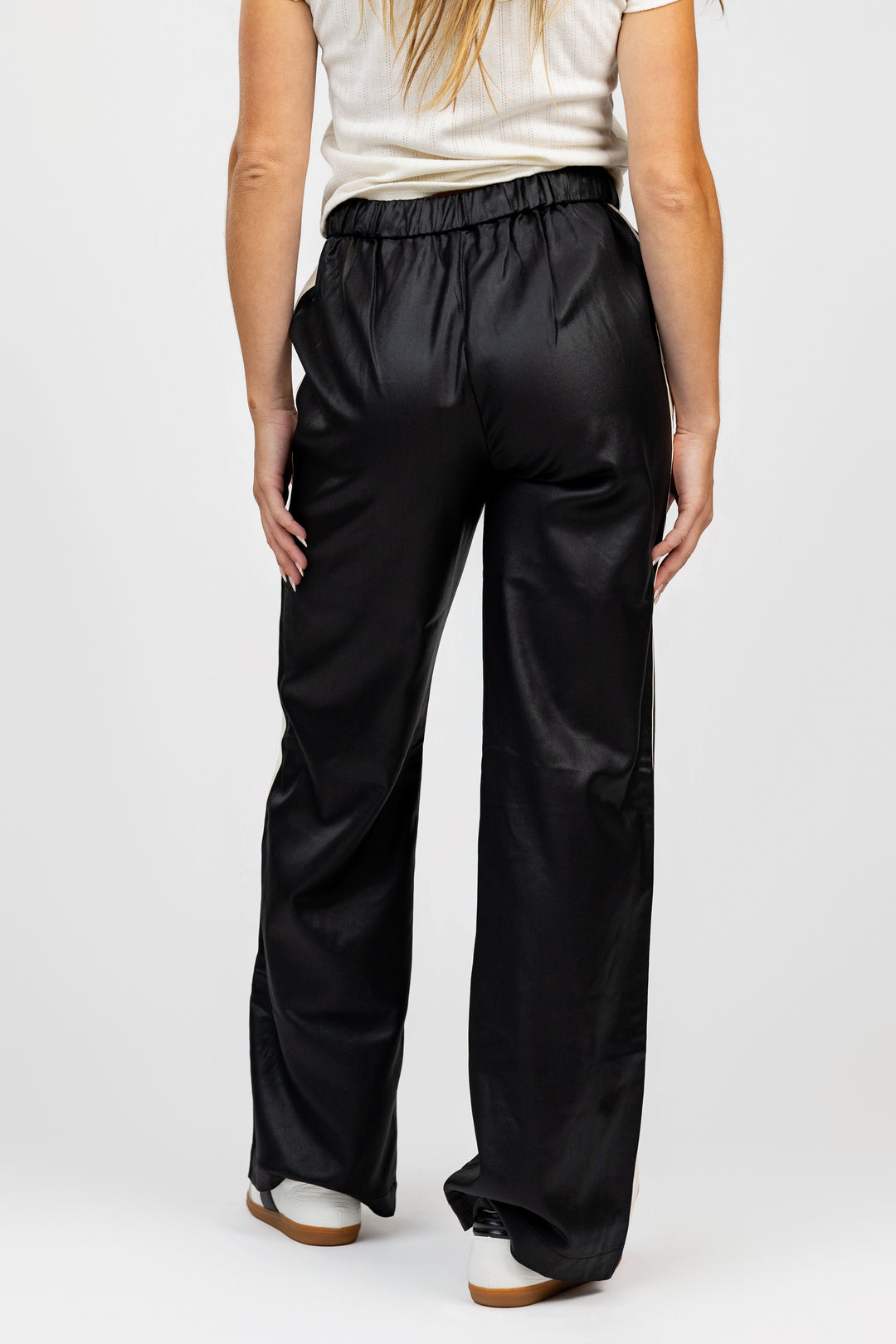 Black Coated Track Pant