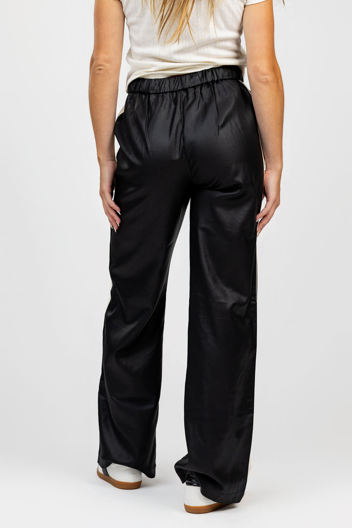 Black Coated Track Pant
