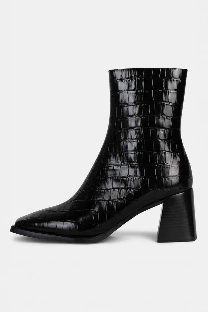 Black Croco Patent Sherpal 2 Ankle Boot