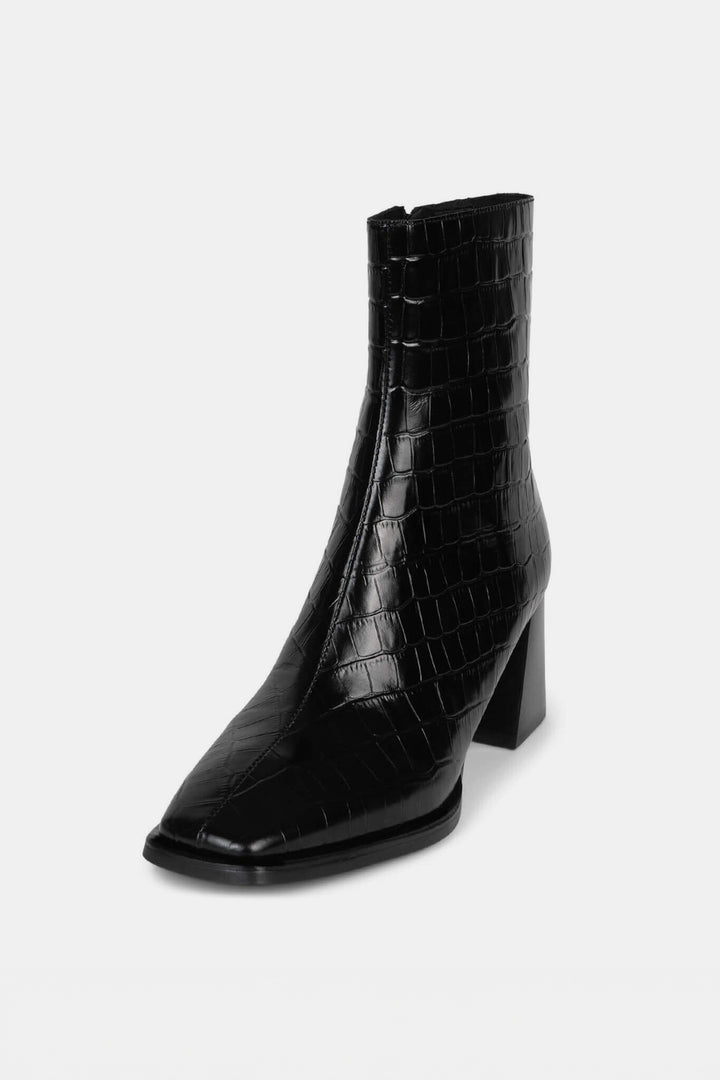 Black Croco Patent Sherpal 2 Ankle Boot