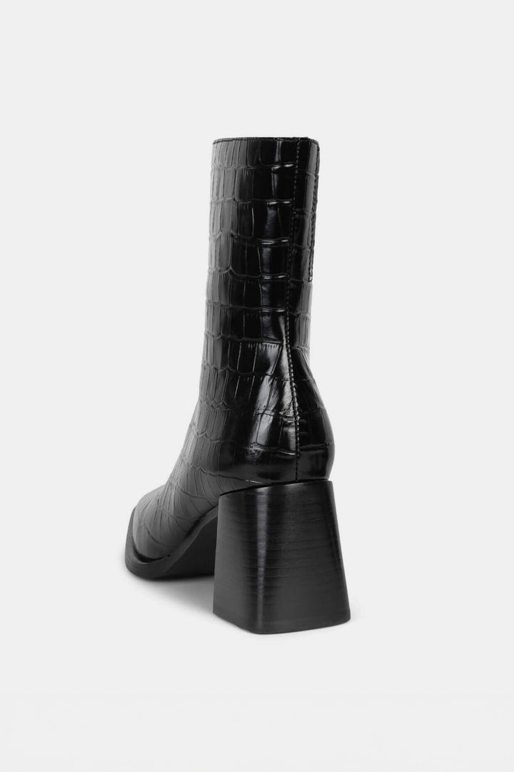 Black Croco Patent Sherpal 2 Ankle Boot