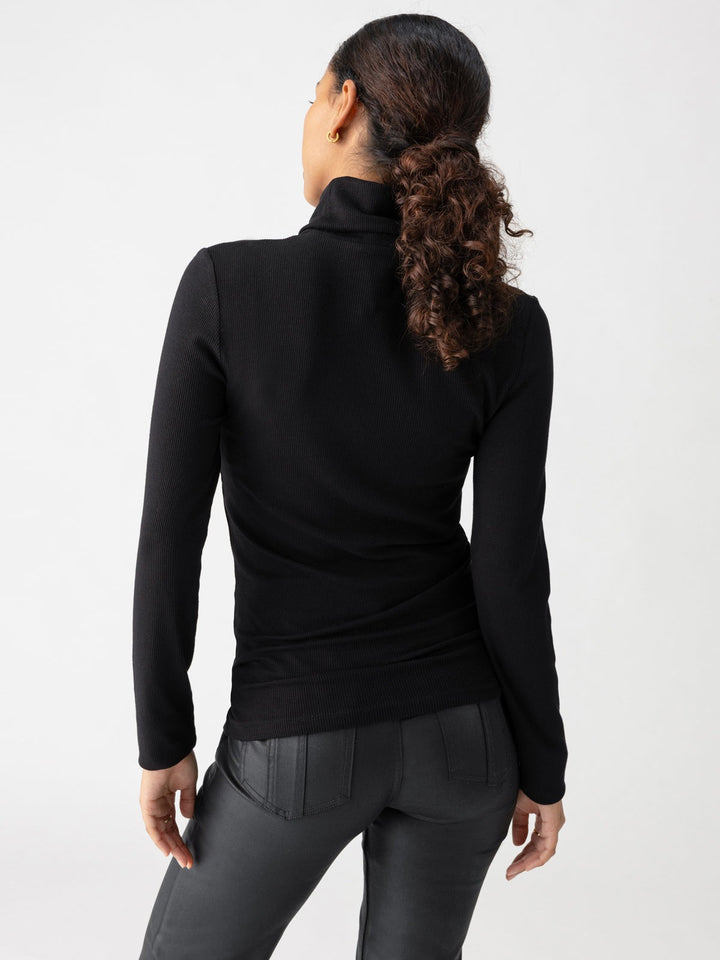 Black Essential Turtleneck Top