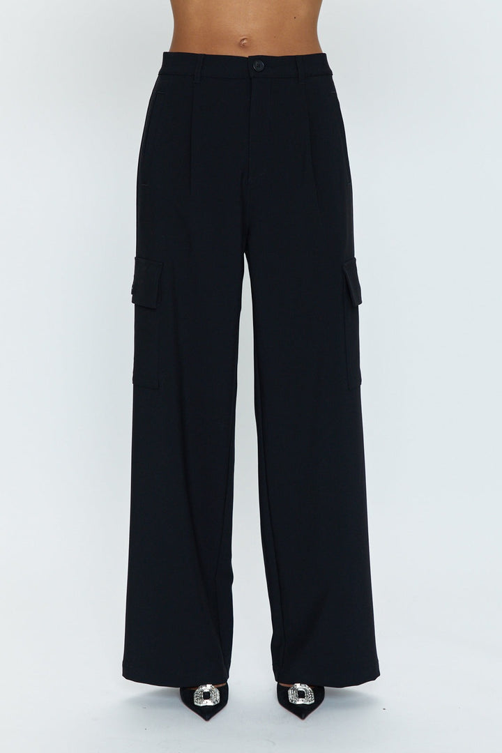 Black High Rise Relaxed Brynn Cargo Pant