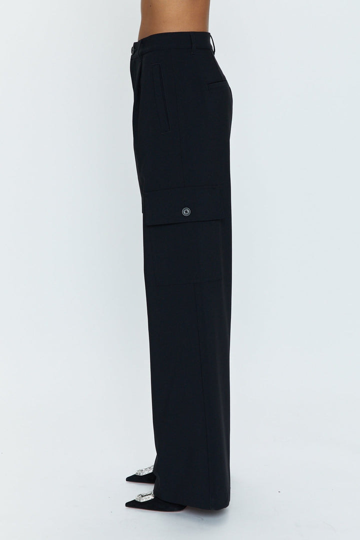 Black High Rise Relaxed Brynn Cargo Pant