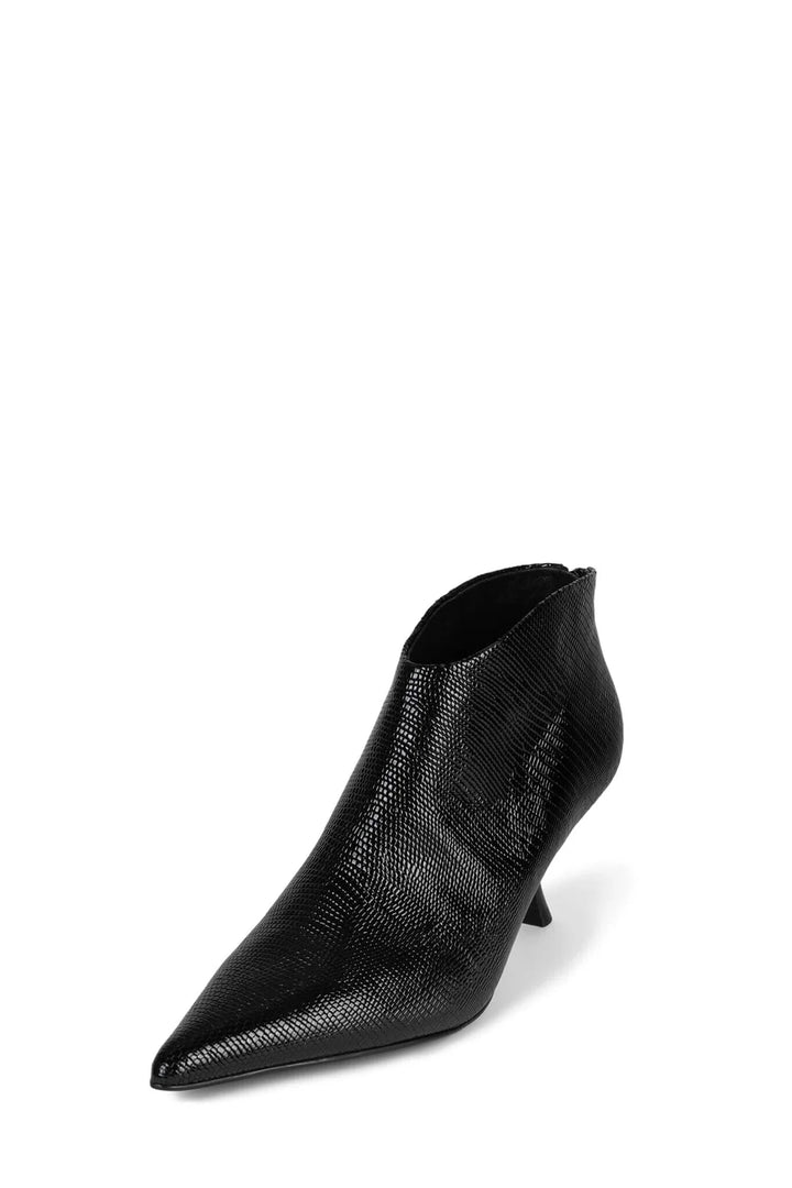 Black Hooked Low Ankle Boot