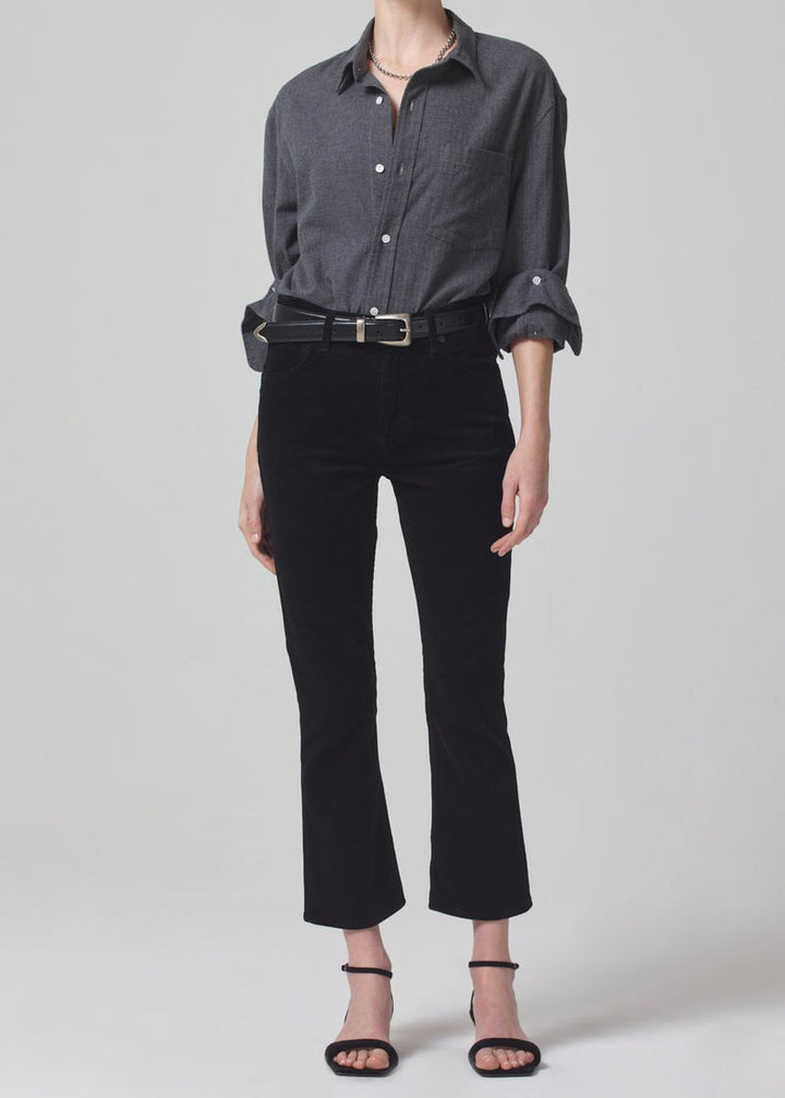 Black Isola Mid Rise Cropped Boot Corduroy Pant